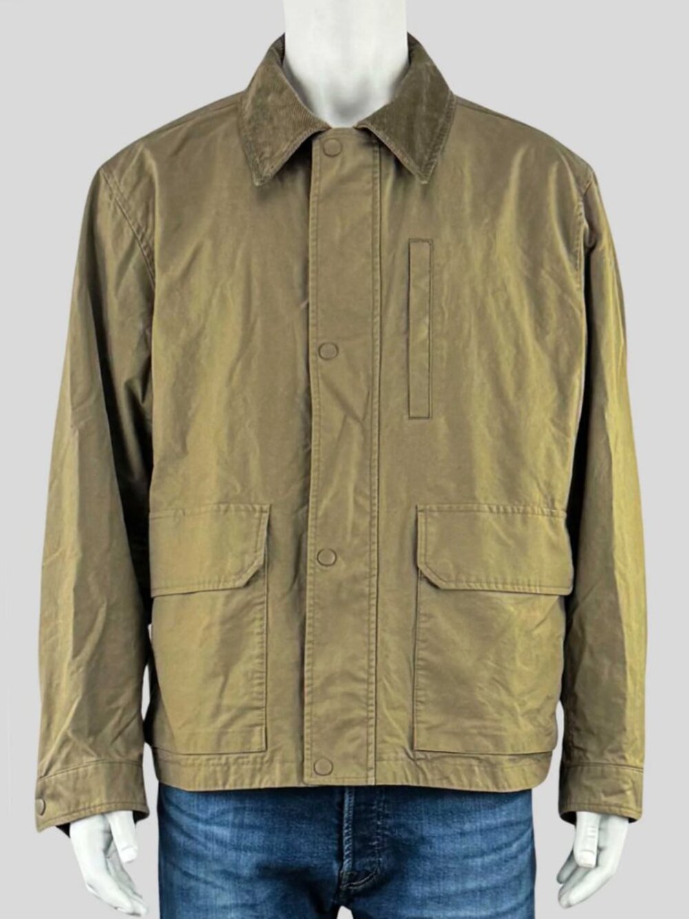 Uniqlo Mens Green Utility Jacket Corduroy Collar X-Large